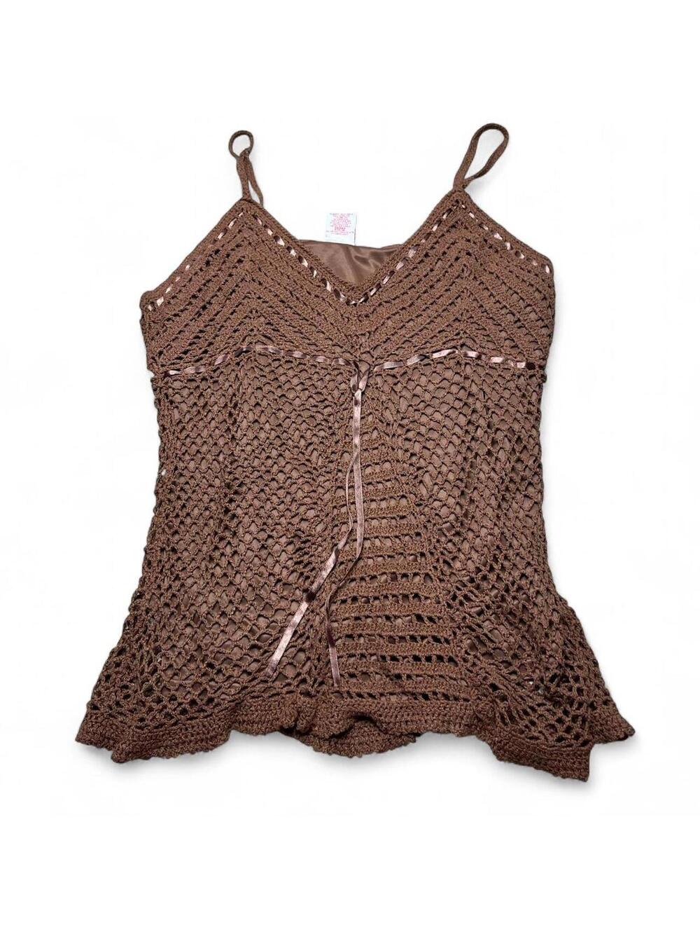y2k faded glory crochet tank top